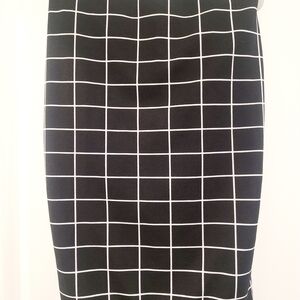 SHEIN Black and White Grid Pencil Skirt